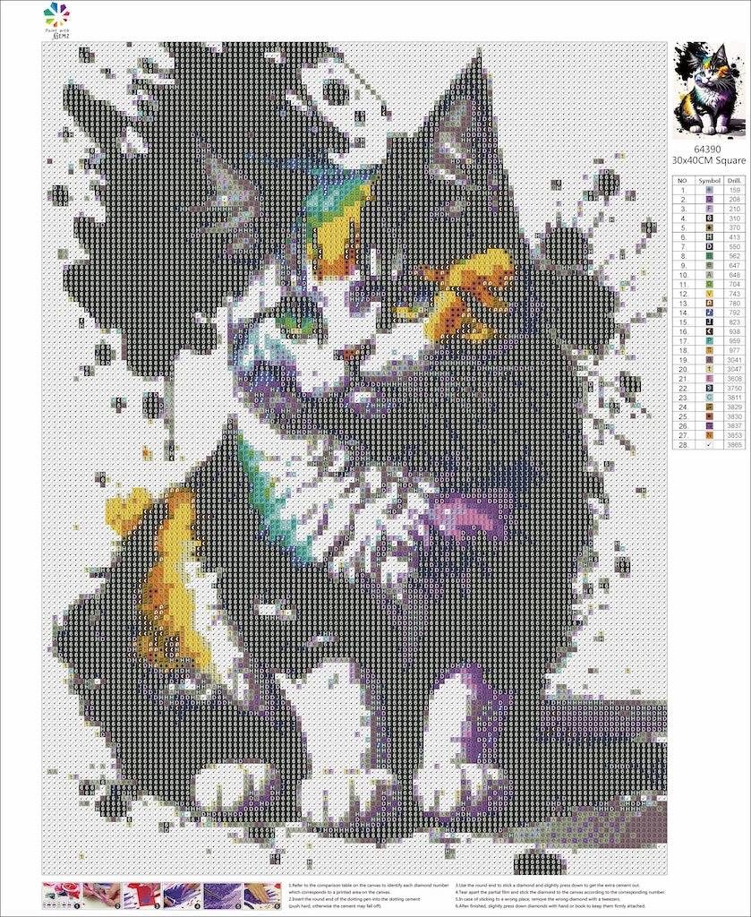 Rainbow Whisker Dreams | Diamond Painting Kit - Paint with Gemz