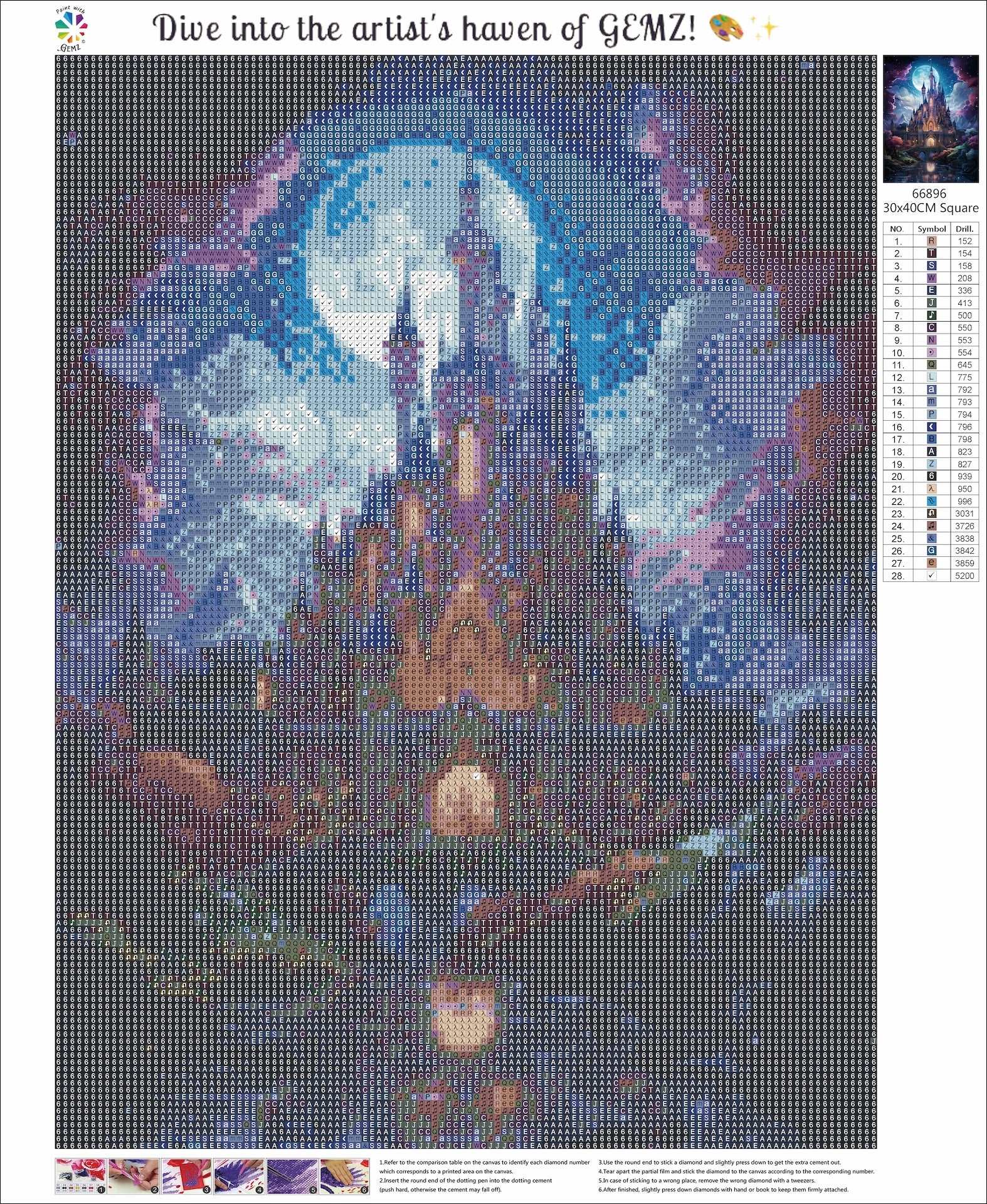 Cinderella's Fairy Tale | Diamond Painting Kit - Paint with Gemz