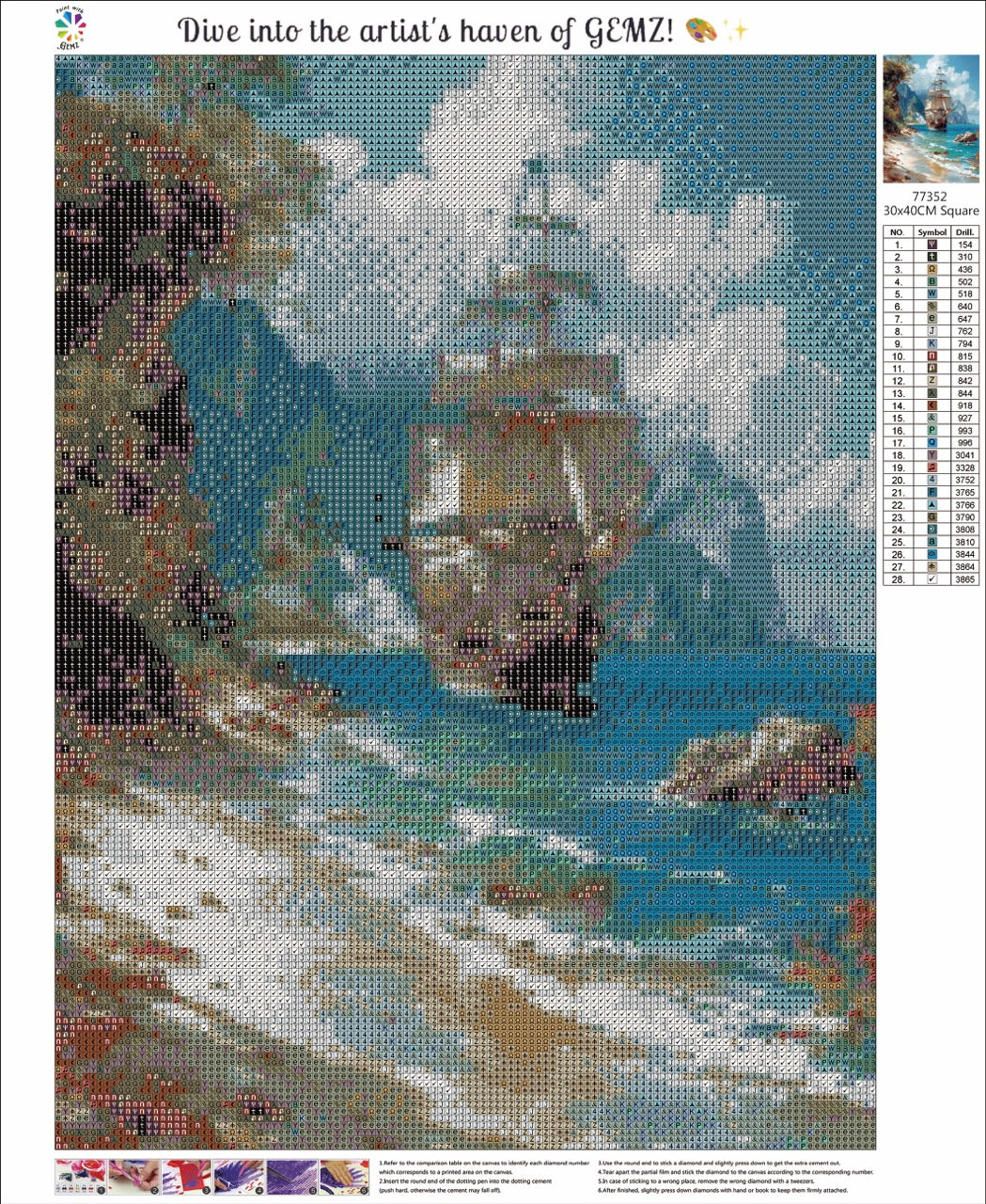 Treasure Island Diamond Art Kit