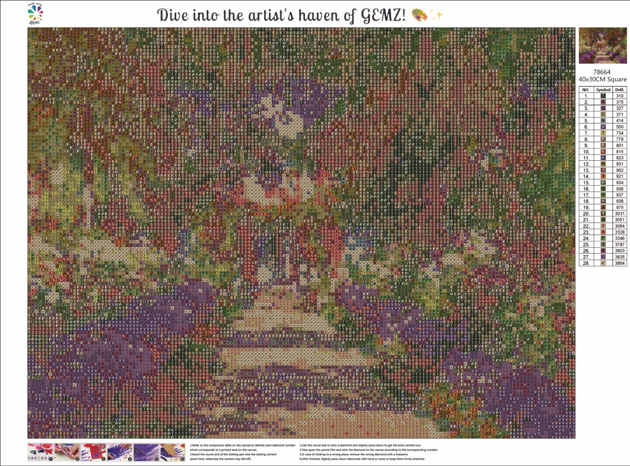 Pathway in Monet's Garden Diamond Painting kit