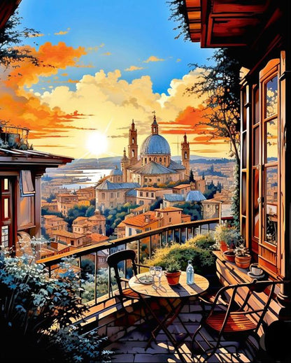 AI's Vision of Italian Sunset | Paint by Diamonds Kit