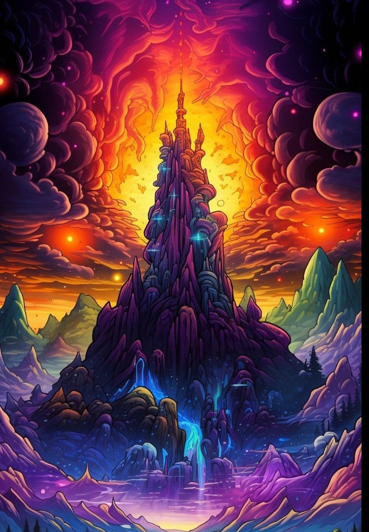 Psychedelic Castle | Paint by diamonds kit