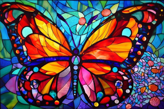 Butterfly Stained Glass | Diamond Painting Kit - Paint with Gemz