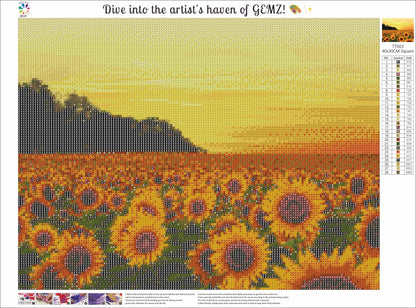 Sunflower Meadows | Diamond Painting Kit canvas