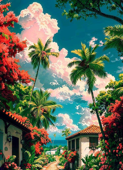 Tropical Paradise Serenity | Diamond Painting Kit