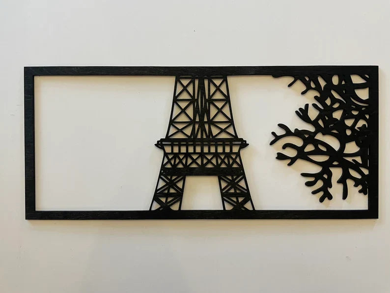 Eiffel Tower Wooden Wall Decor